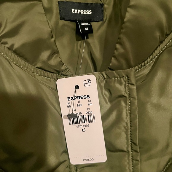 Express Olive Women's Puffer Jacket - Picture 3 of 4